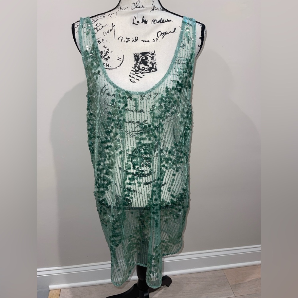 Chic Green Beaded Women's Dress -Nasty Gal